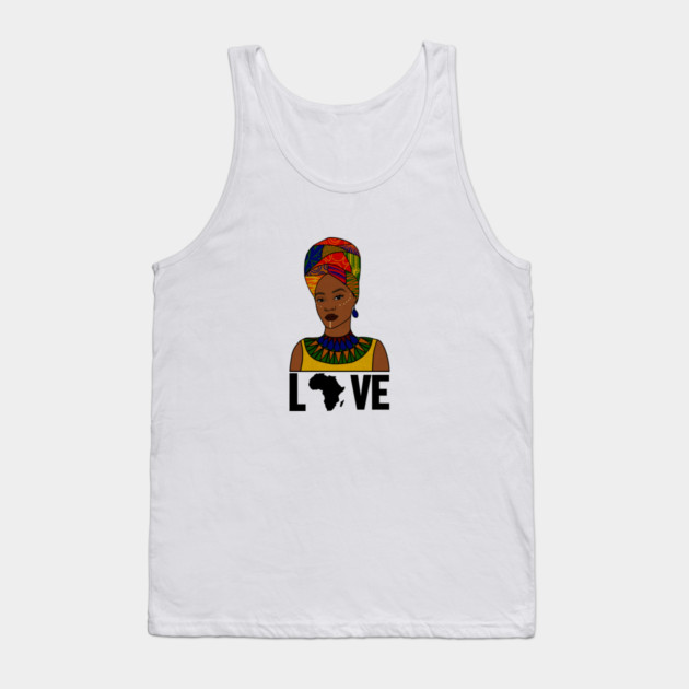Love Africa, African Woman, Black Pride Tank Top by logiamerch