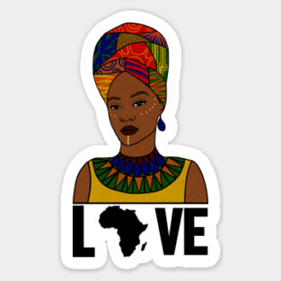 Love Africa, African Woman, Black Pride Sticker