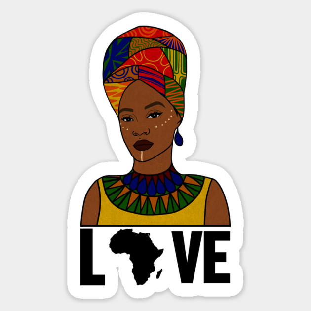 Love Africa, African Woman, Black Pride Sticker by logiamerch