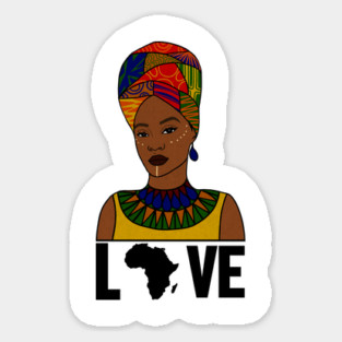 Love Africa, African Woman, Black Pride Magnet