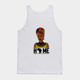 Home Africa, Love Africa, African Woman, Black Pride Tank Top
