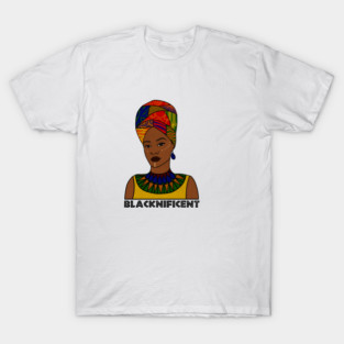 Black is Magnificent, Black Pride, Afro Woman T-Shirt