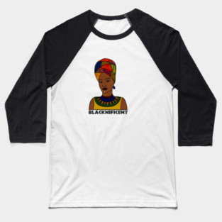 Black is Magnificent, Black Pride, Afro Woman Baseball T-Shirt