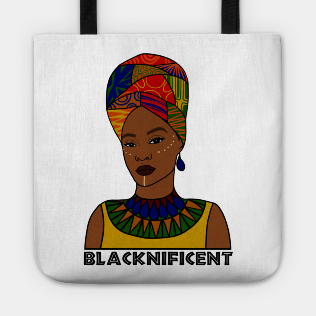 Black is Magnificent, Black Pride, Afro Woman Tote by logiamerch