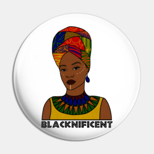 Black is Magnificent, Black Pride, Afro Woman Pin
