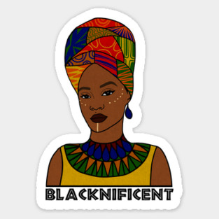 Black is Magnificent, Black Pride, Afro Woman Sticker