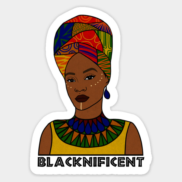 Black is Magnificent, Black Pride, Afro Woman Sticker by logiamerch