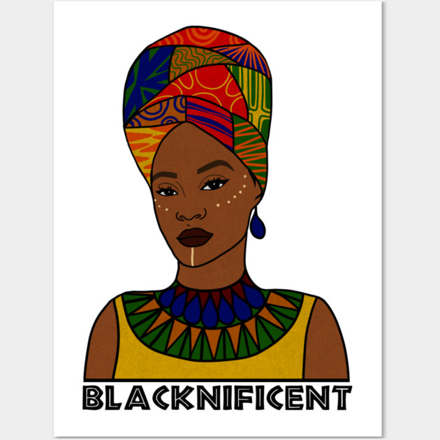 Black is Magnificent, Black Pride, Afro Woman Wall Art by logiamerch
