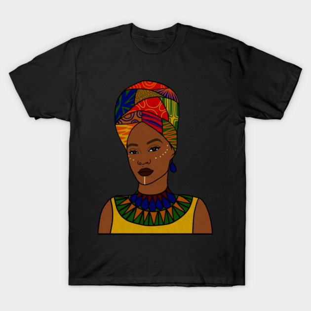 Beautiful Afro African Woman, Black Pride T-Shirt by logiamerch
