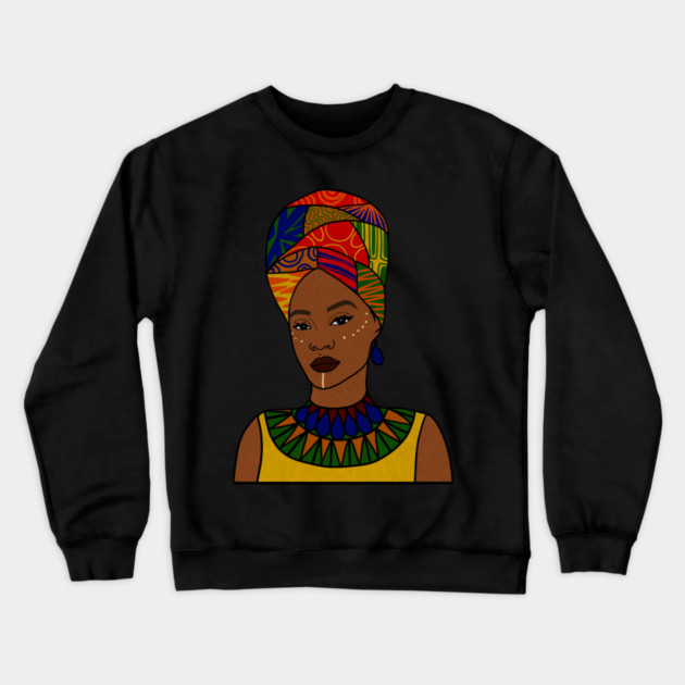Beautiful Afro African Woman, Black Pride Crewneck Sweatshirt by logiamerch
