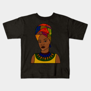 Beautiful Afro African Woman, Black Pride Kids T-Shirt