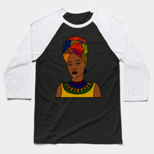 Beautiful Afro African Woman, Black Pride Baseball T-Shirt