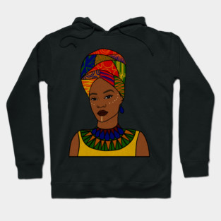 Beautiful Afro African Woman, Black Pride Hoodie
