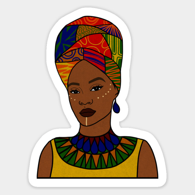 Beautiful Afro African Woman, Black Pride Sticker by logiamerch