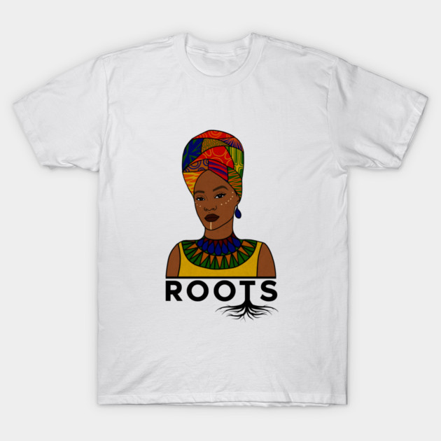 African Roots, Afro Woman, Black Pride T-Shirt by logiamerch