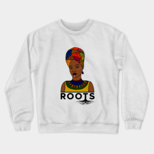 African Roots, Afro Woman, Black Pride Crewneck Sweatshirt