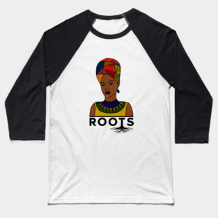 African Roots, Afro Woman, Black Pride Baseball T-Shirt
