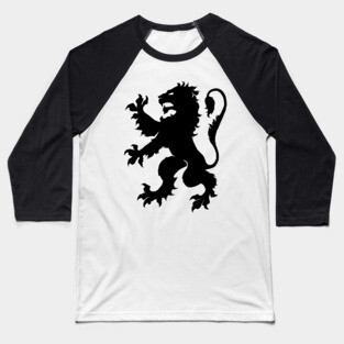 Black Lion Rampant Baseball T-Shirt
