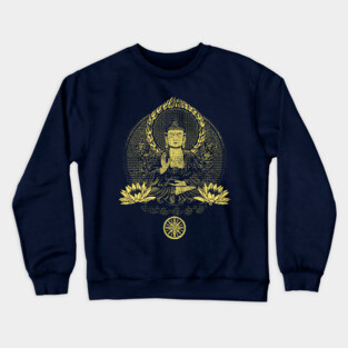 Siddhartha Gautama Buddha Yellow Crewneck Sweatshirt