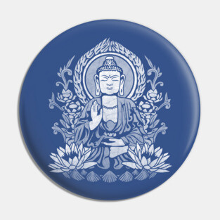 Siddhartha Gautama Buddha - White Halftone Pin