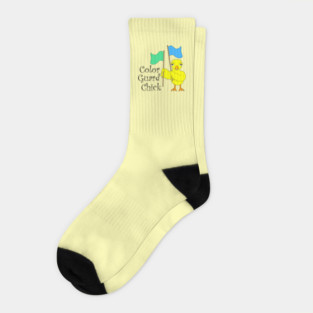 Color Guard Chick Text Socks
