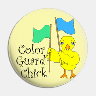 Color Guard Chick Text Pin