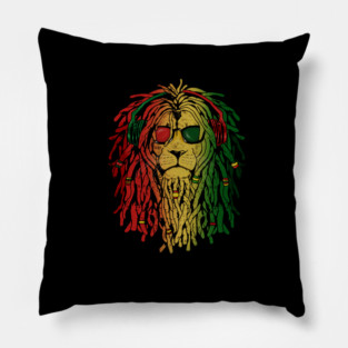 Rasta lion, African Style, Rastafarian, Jamaica Pillow