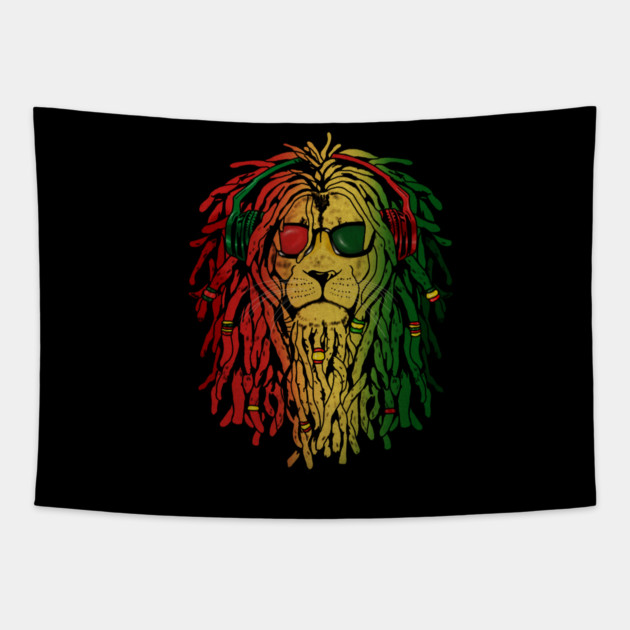 Rasta lion, African Style, Rastafarian, Jamaica Tapestry by logiamerch