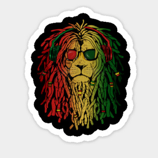 Rasta lion, African Style, Rastafarian, Jamaica Sticker