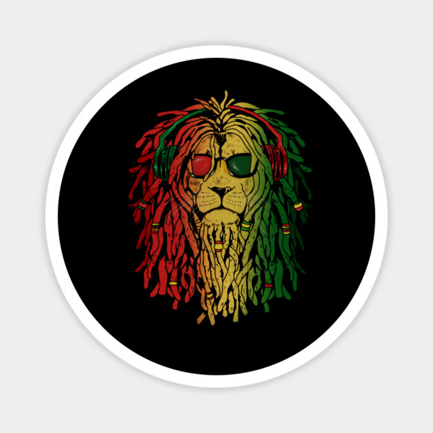 Rasta lion, African Style, Rastafarian, Jamaica Magnet by logiamerch