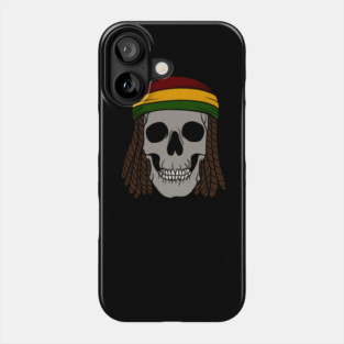 Rasta Skull with Dreadlocks, Rastafarian, Jamaica Phone Case