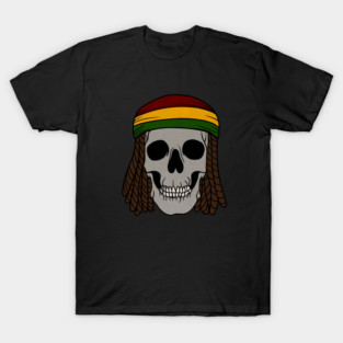 Rasta Skull with Dreadlocks, Rastafarian, Jamaica T-Shirt