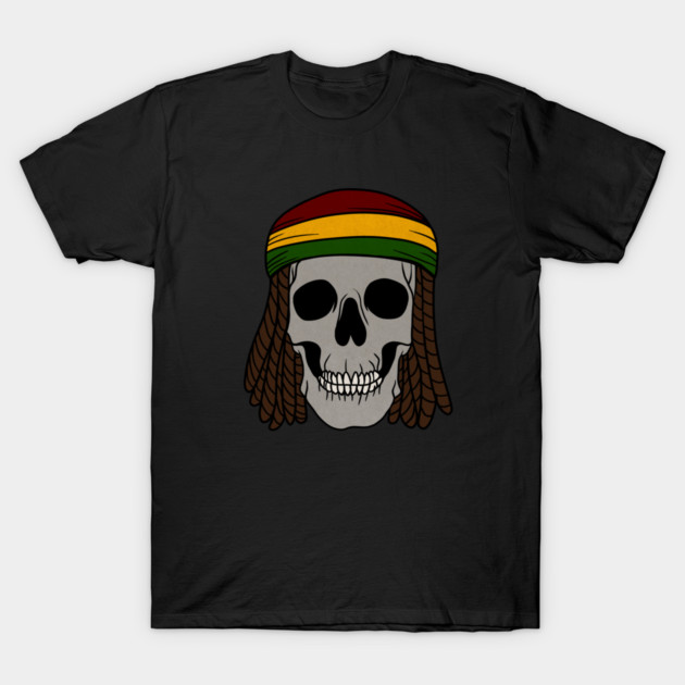 Rasta Skull with Dreadlocks, Rastafarian, Jamaica T-Shirt by logiamerch