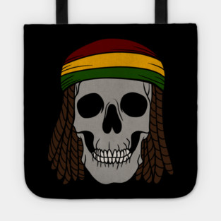 Rasta Skull with Dreadlocks, Rastafarian, Jamaica Tote