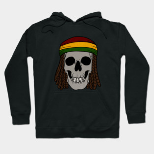 Rasta Skull with Dreadlocks, Rastafarian, Jamaica Hoodie