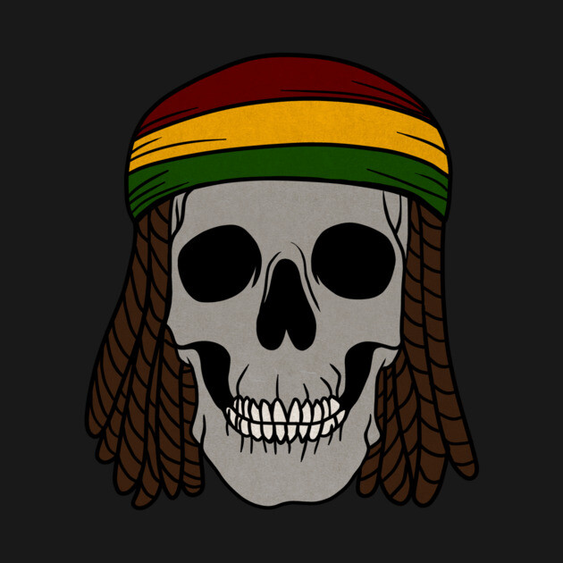Rasta Skull with Dreadlocks, Rastafarian, Jamaica by logiamerch