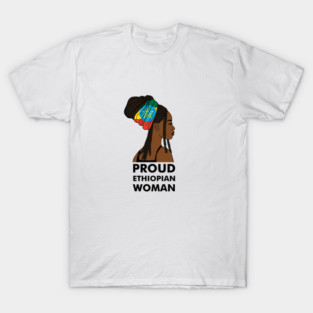 Proud Ethiopian Woman, Ethiopia Flag, Afro African T-Shirt