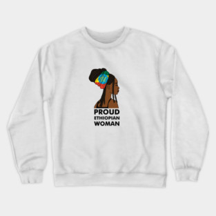 Proud Ethiopian Woman, Ethiopia Flag, Afro African Crewneck Sweatshirt