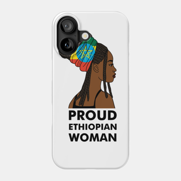 Proud Ethiopian Woman, Ethiopia Flag, Afro African Phone Case by logiamerch