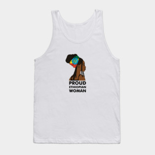 Proud Ethiopian Woman, Ethiopia Flag, Afro African Tank Top