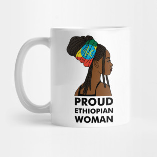 Proud Ethiopian Woman, Ethiopia Flag, Afro African Mug