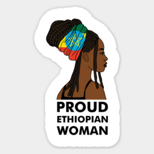 Proud Ethiopian Woman, Ethiopia Flag, Afro African Magnet