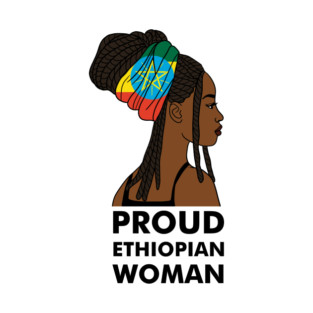 Proud Ethiopian Woman, Ethiopia Flag, Afro African T-Shirt