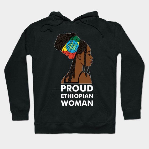 Proud Ethiopian Woman, Ethiopia Flag, Afro African Hoodie by logiamerch