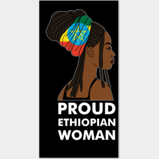 Proud Ethiopian Woman, Ethiopia Flag, Afro African Posters and Art