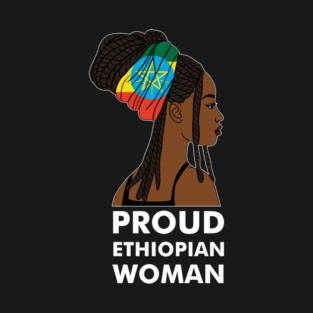 Proud Ethiopian Woman, Ethiopia Flag, Afro African T-Shirt