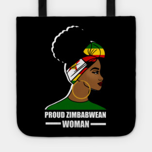 Proud Zimbabwean Woman, Zimbabwe Flag African Tote
