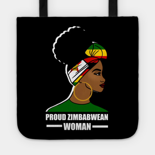 Proud Zimbabwean Woman, Zimbabwe Flag African Tote by logiamerch
