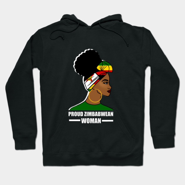 Proud Zimbabwean Woman, Zimbabwe Flag African Hoodie by logiamerch