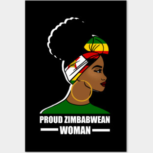 Proud Zimbabwean Woman, Zimbabwe Flag African Posters and Art